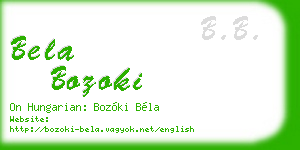bela bozoki business card